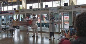 Campaña protección Covid-19 en terminal Salitre en semana santa