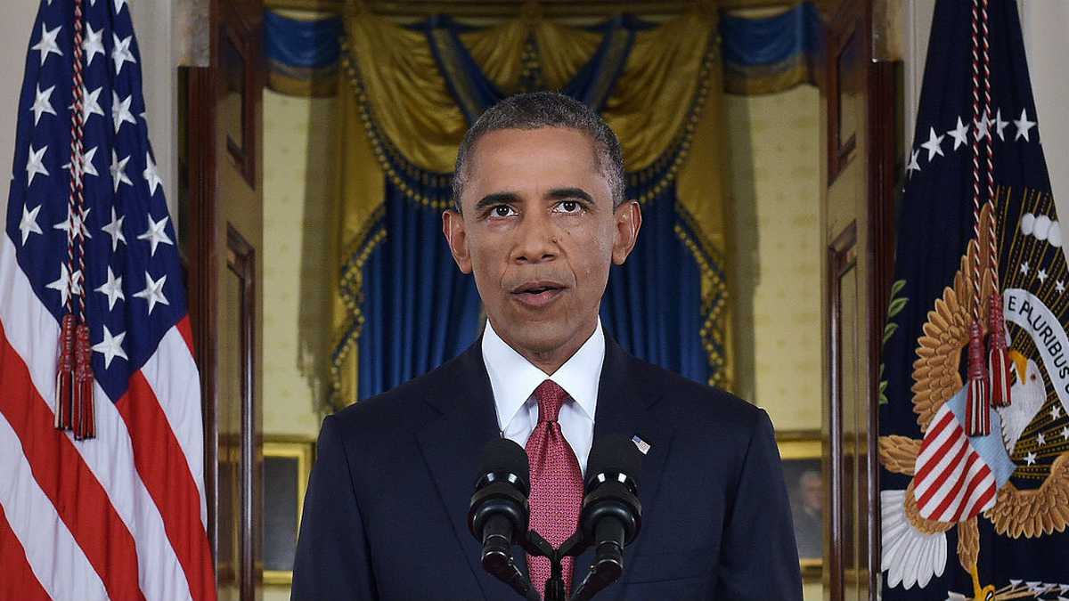 El presidente estadounidense, Barack Obama, habla desde la Casa Blanca en Washington DC. 