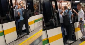 Usuario con movilidad reducida trató de ingresar al Metro de Medellín.