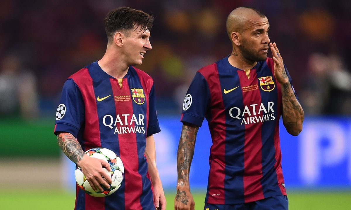 Lionel Messi y Dani Alves en el Barcelona. Foto: Laurence Griffiths/Getty Images