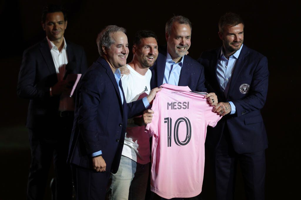Lionel Messi en su presentación con el Inter de Miami.