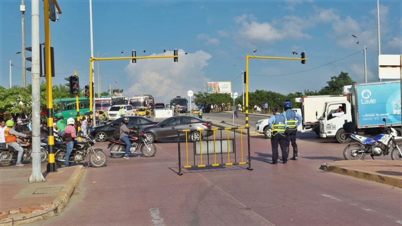 Restricción de entrada al Centro de Cartagena a la altura de la India Catalina.