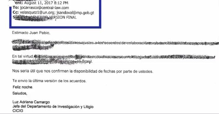 Aparte de los correos con los que la justicia de Guatemala estaría investigando al ministro de Defensa, Iván Velásquez.