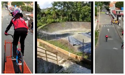 Niños deportistas de BMX entrenan en las lomas de Cucuta y Manizales arriesgando su vida por falta de una pista