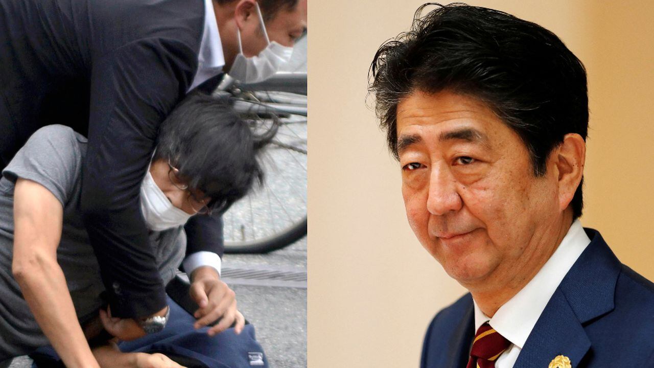 Tetsuya Yamagami, el confeso asesino, y el ex primer ministro de Japón, Shinzo Abe.