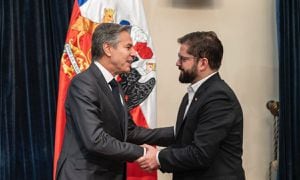 Parte positivo entregado por Boric tras encuentro con secretario de Estado de EE. UU., Antony Blinken en Santiago de Chile.