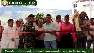 Las Farc de Mordisco inauguró una obra en el corregimiento de Santa Rosa Policarpa (Nariño).