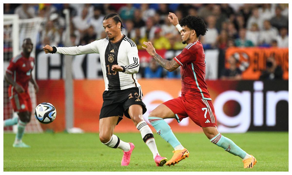 Luis Díaz, marca gol con Colombia ante Alemania