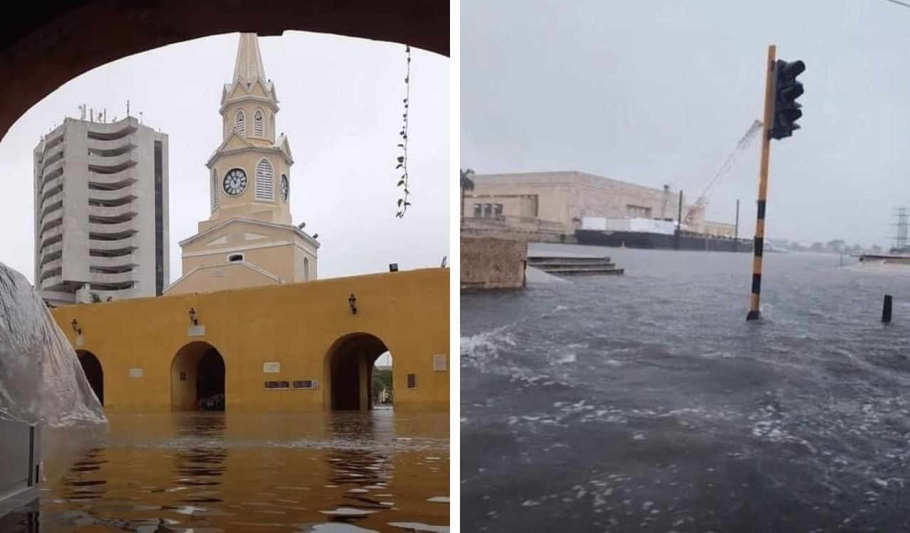 Sitios emblemáticos como la Torre del Reloj están inundados