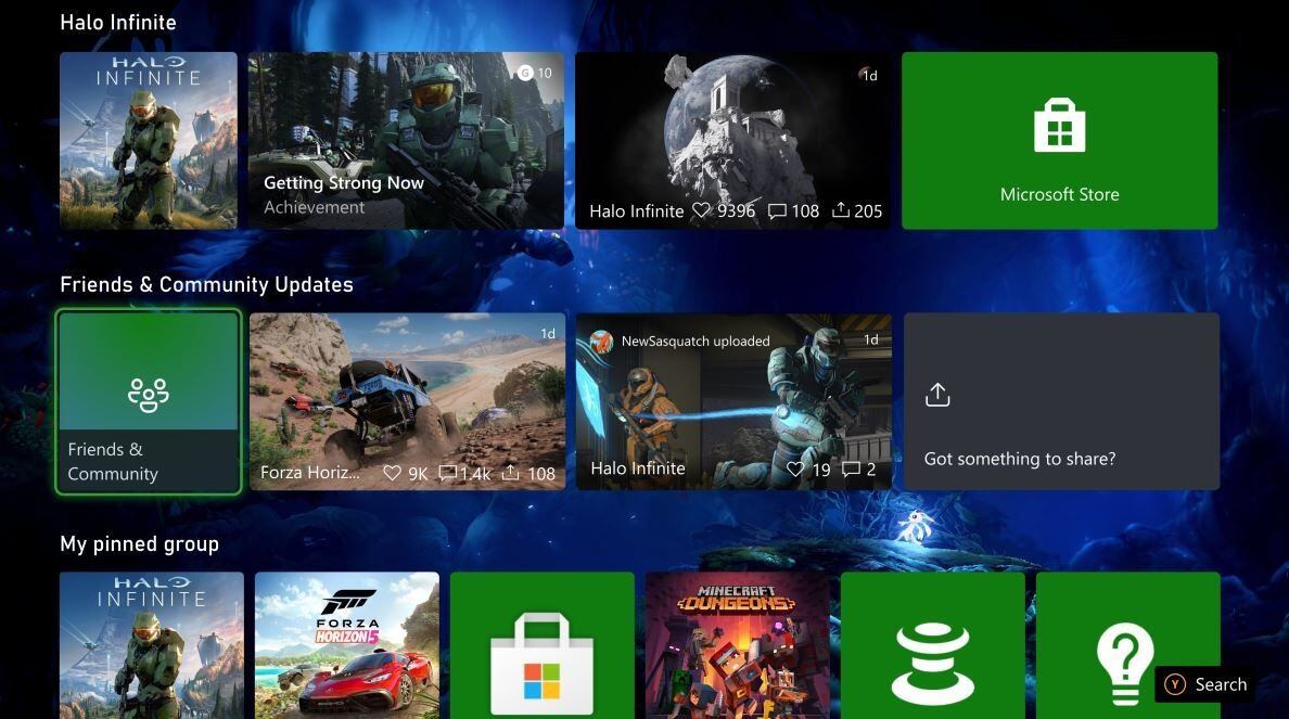 Xbox actualiza su interfaz para sus consolas.