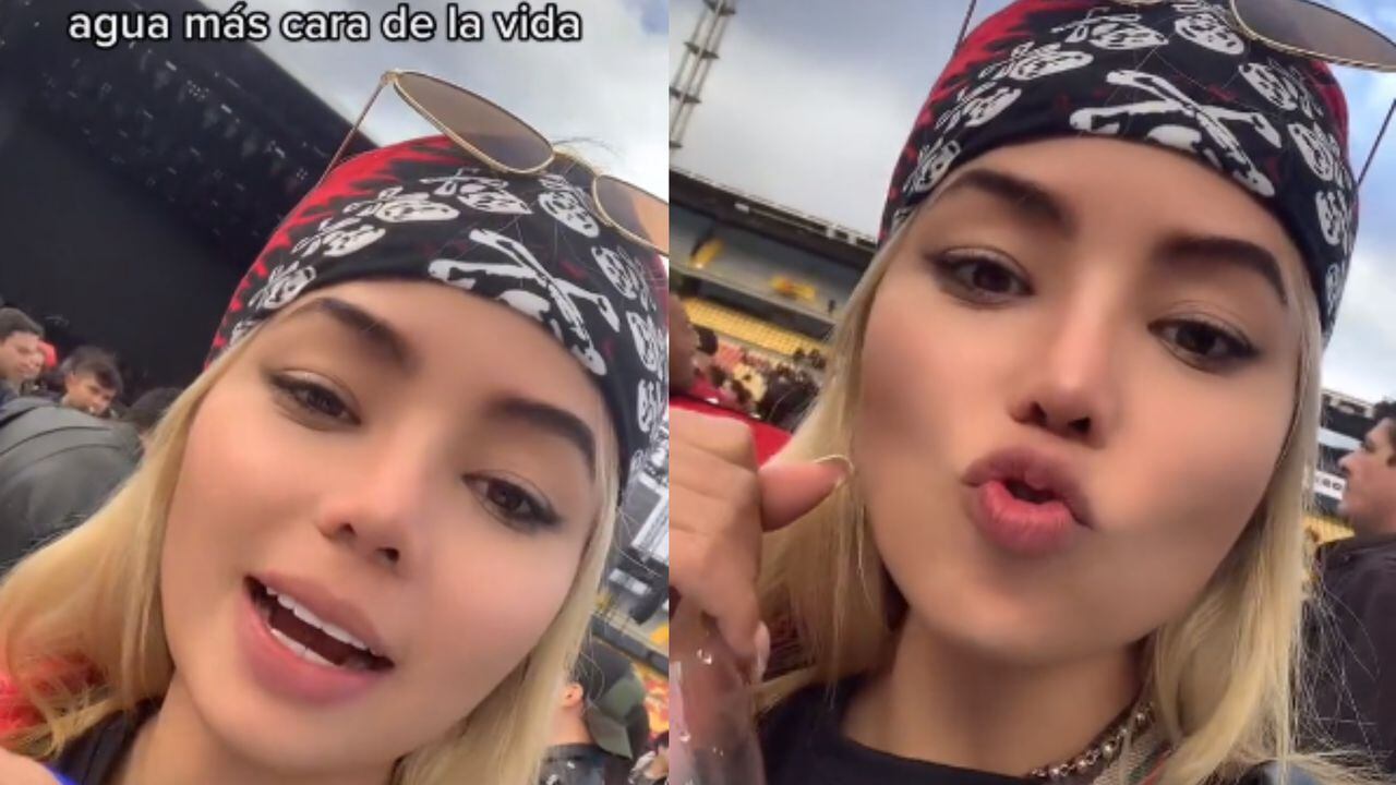 El video de una joven quejándose por el precio de una botella de agua en el concierto de los Guns N' Roses en Bogotá se hizo viral en TikTok.