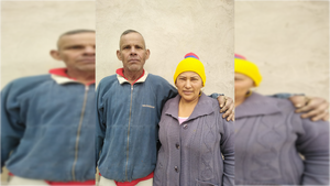 Leonard Cahuao, sobreviviente a intoxicación con metanol, y su esposa Jazmine Artega.