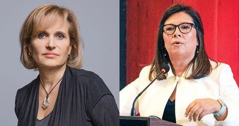 De izquierda a derecha: la excontralora Sandra Morelli y la fiscal general, Luz Adriana Camargo.