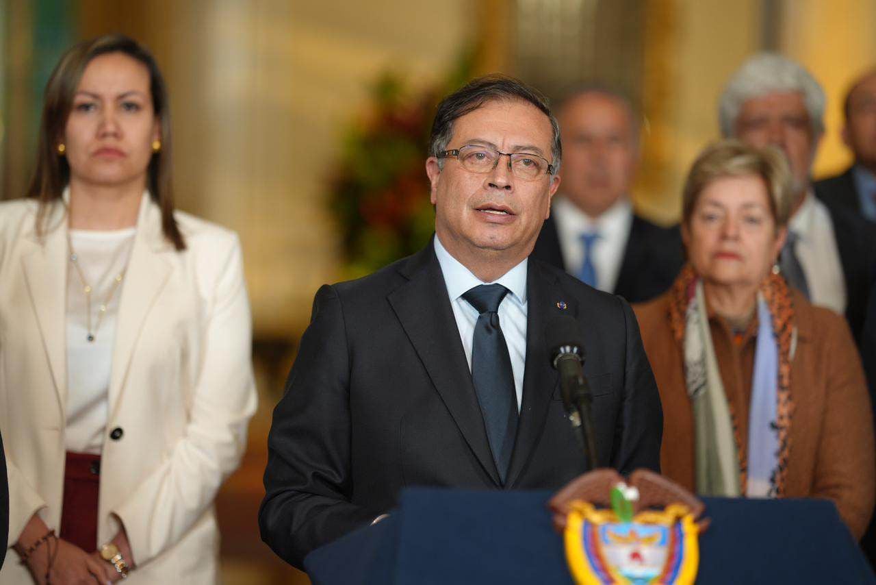 Presidente Gustavo Petro en alocución presidencial desde la Casa de Nariño.