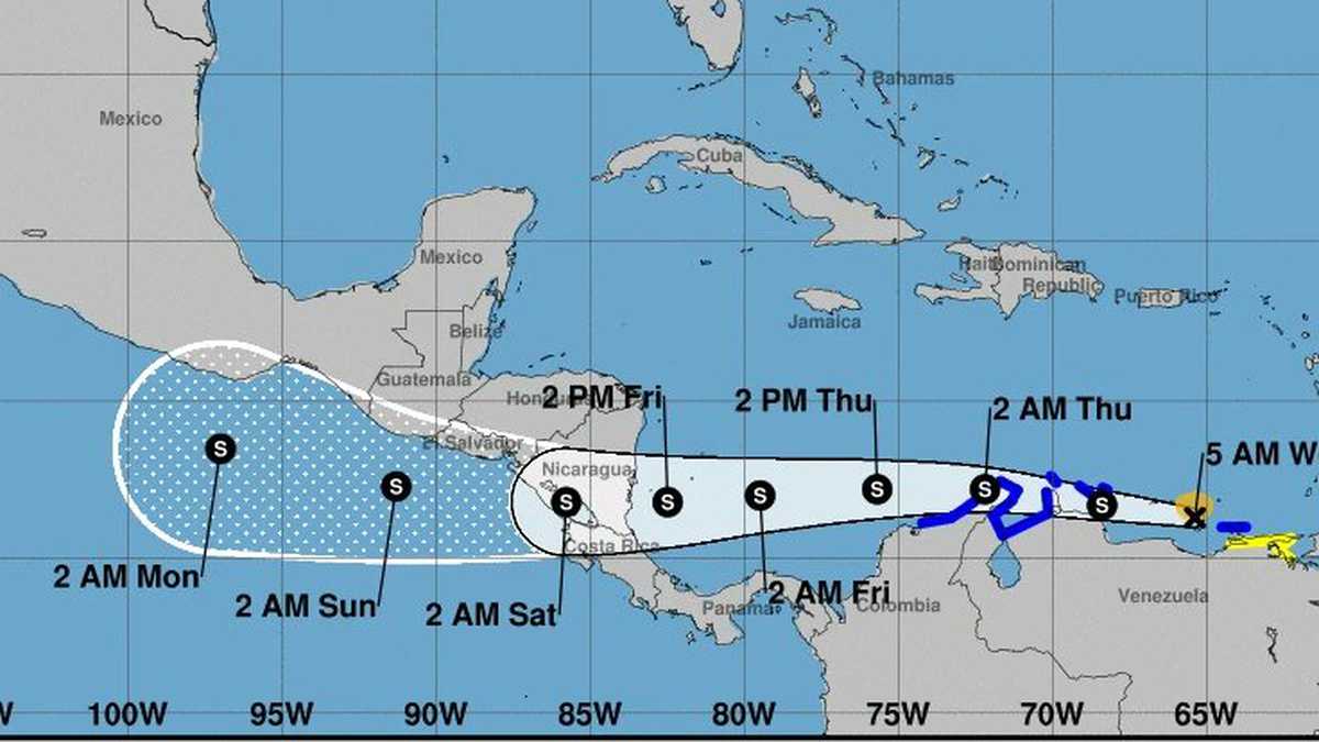 Actualización: esta es la trayectoria de la Onda Tropical.