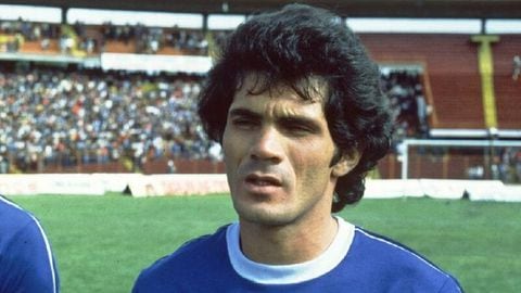 'Pitirri' vistiendo los colores de Millonarios, como jugador, en 1982.
