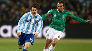Lionel Messi durante el partido ante México en el Mundial de Sudáfrica 2010