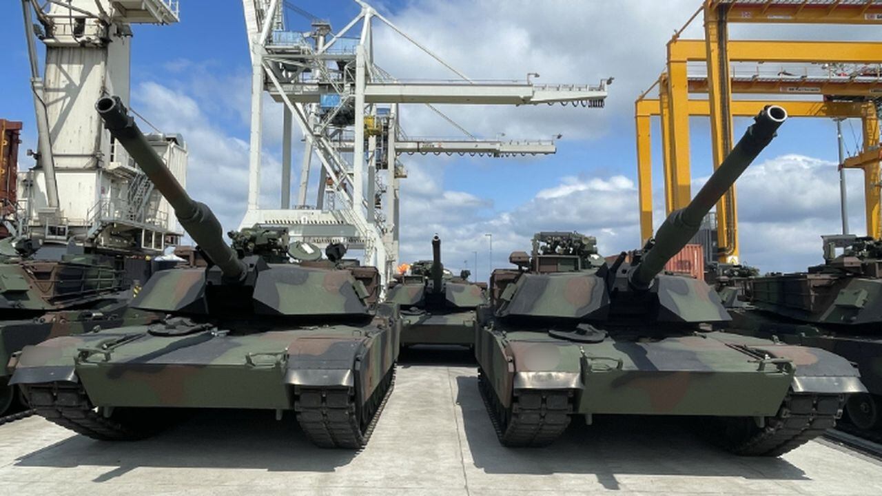Tanques Abrams llegaron a Polonia para reforzar sus fronteras en medio de la invasión rusa a Ucrania