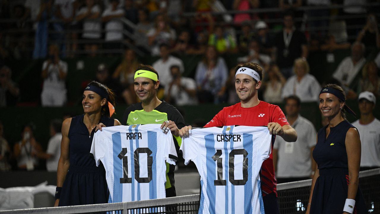 Rafael Nadal jugó en Argentina su primer juego en la gira por Sudamérica.