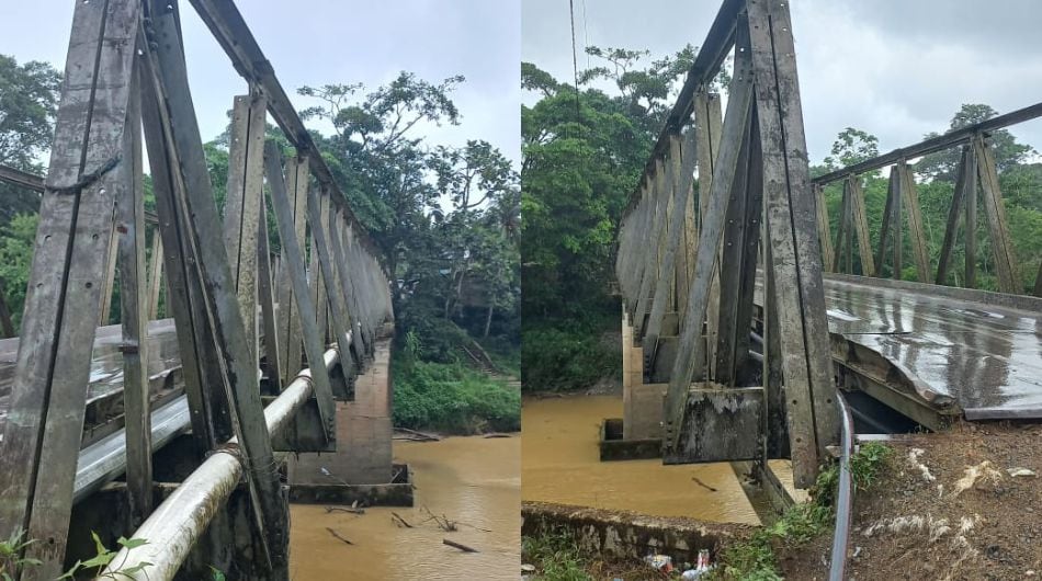 Comunidades denuncian fallas en el puente Río Iró de Chocó.