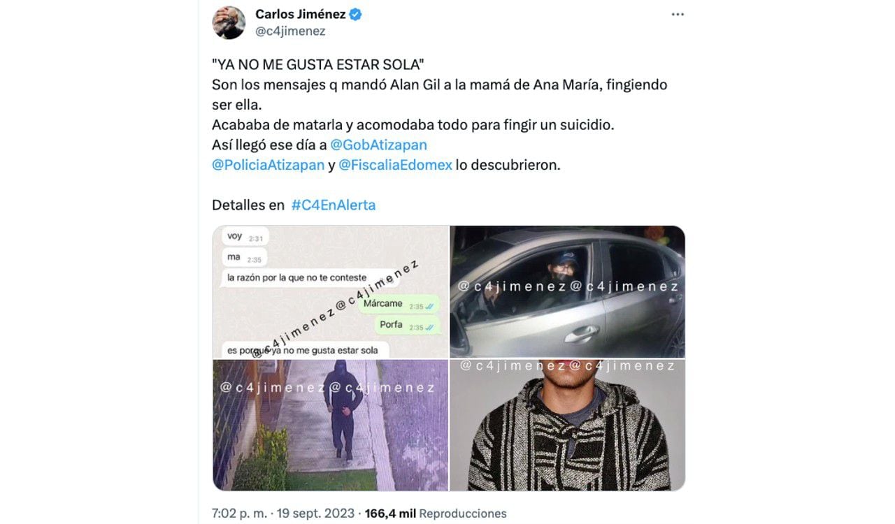 Así reveló el chat el periodista mexicano Carlos Jiménez en su perfil de Twitter