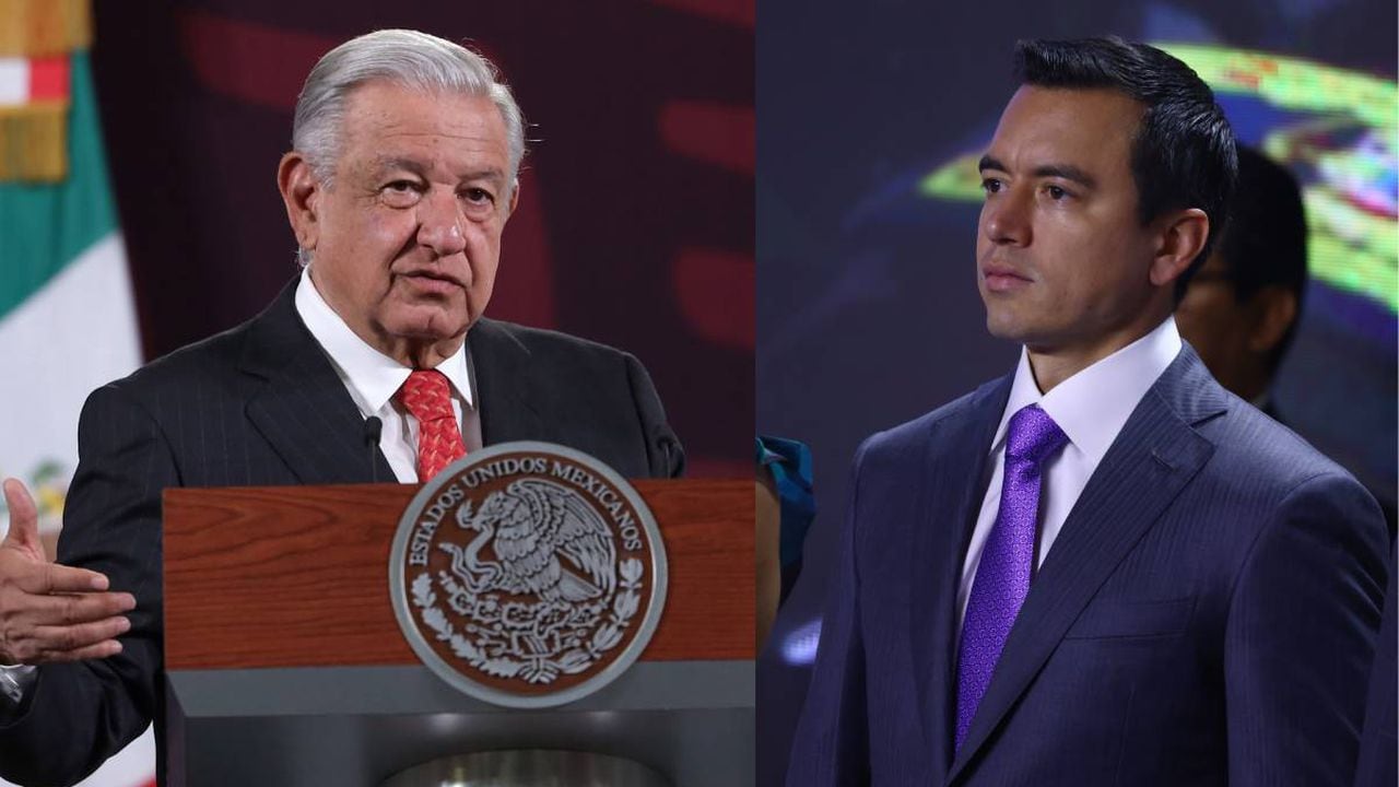 El presidente de México, Andrés Manuel López Obrador y el de Ecuador Daniel Noboa respectivamente