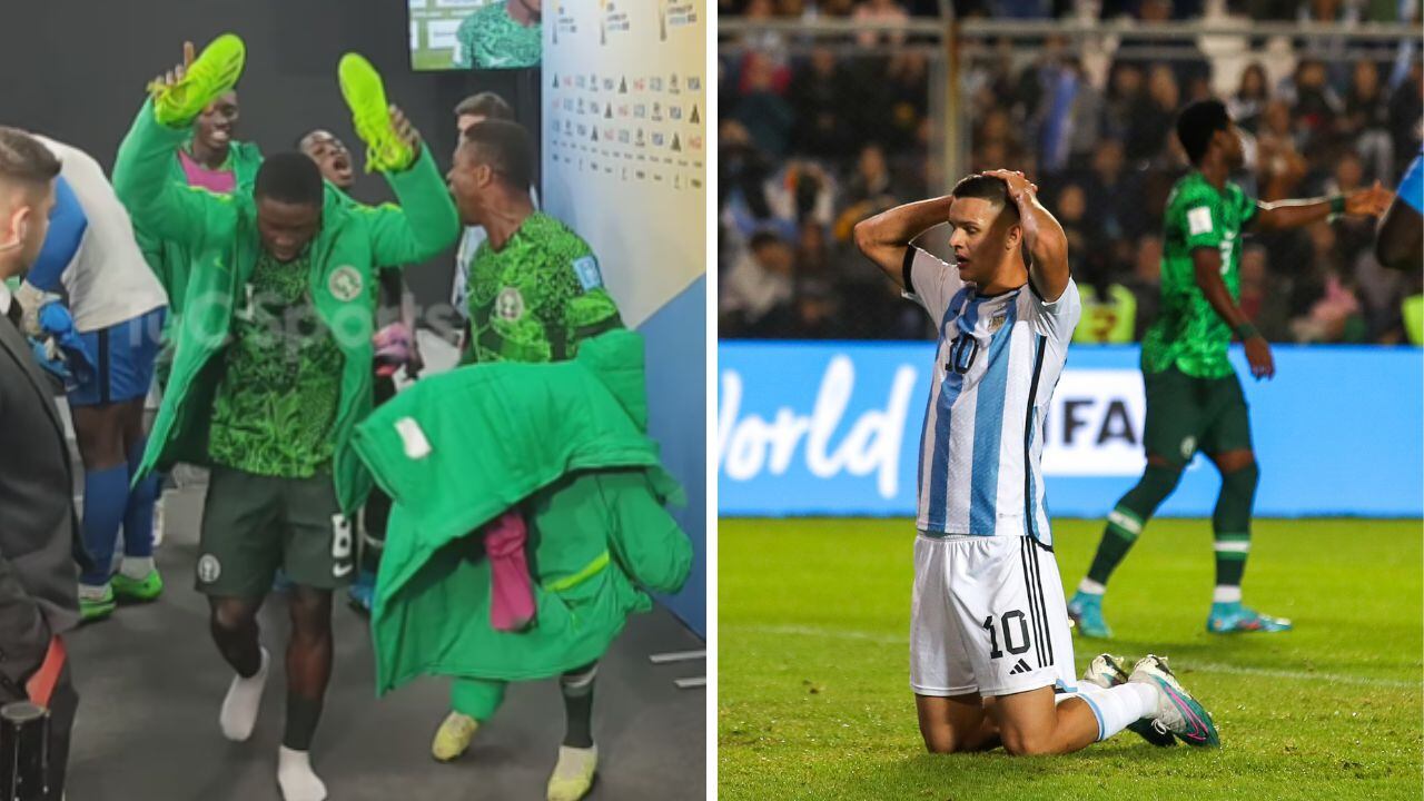 Jugadores de Nigeria celebraron enfrente de la prensa Argentina haber eliminado a la selección local.