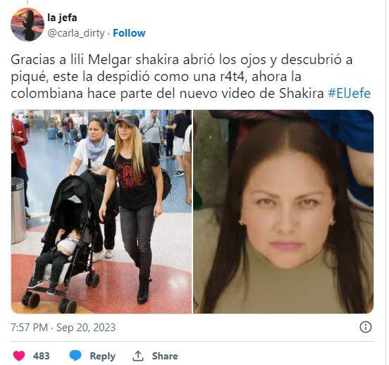 Lili Melgar era la niñera de los hijos de Shakira cuando vivían en España