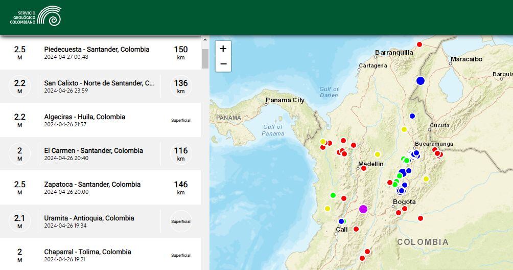 El SGC registra en tiempo real la actividad sísmica en el país.