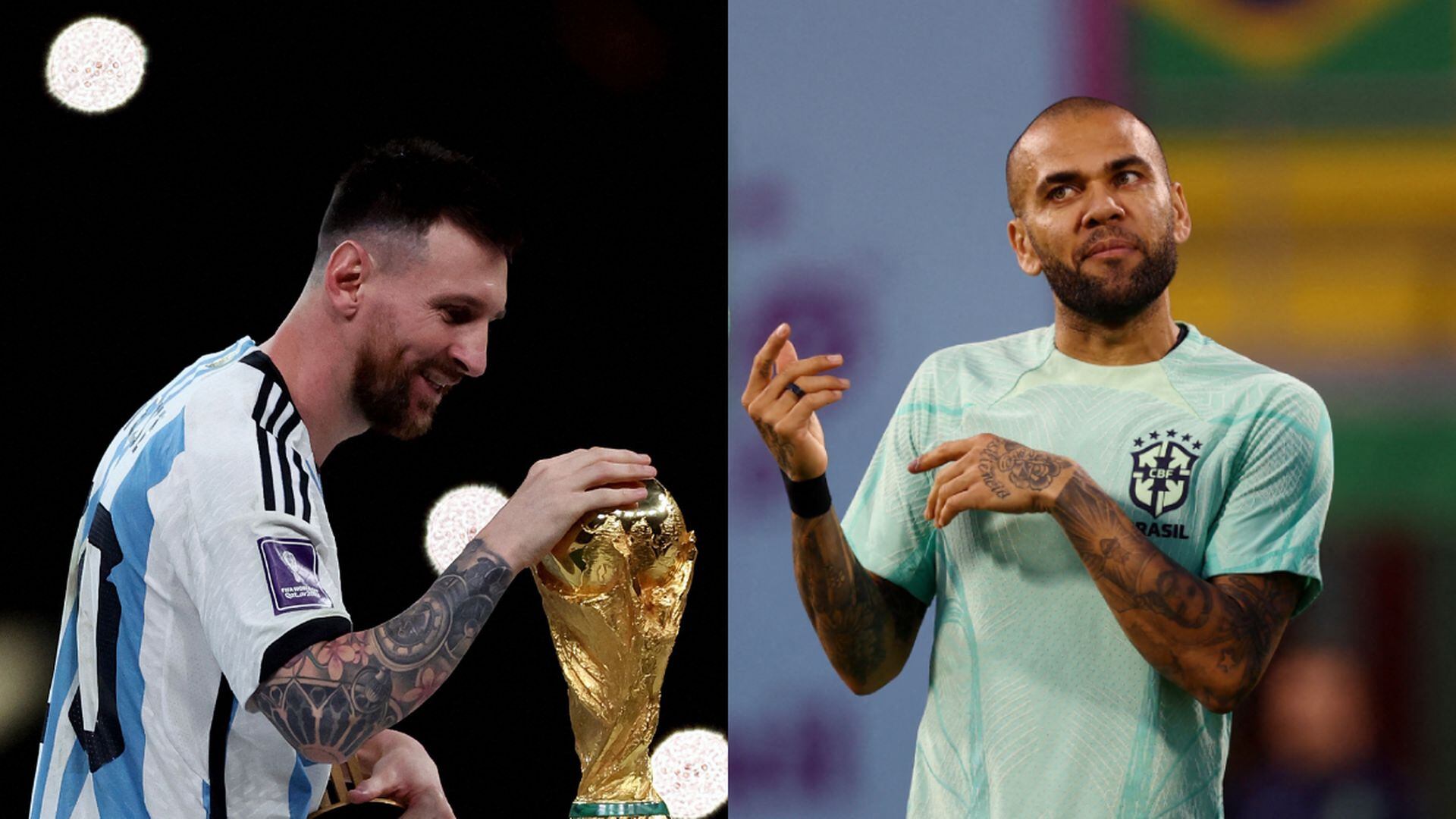 Con el título de Qatar 2022, ¿a cuántos campeonatos quedó Messi de Dani  Alves, máximo ganador del fútbol?