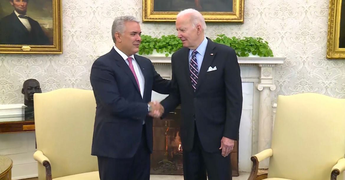 El presidente de Estados Unidos Joe Biden, recibió en la Casa Blanca al presidente de Colombia Iván Duque. 10/03/2022.