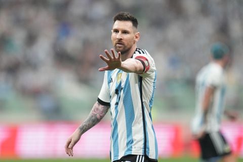 Lionel Messi en un partido oficial con la Selección Argentina