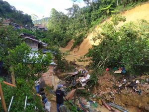 Deslizamiento de tierra en Caldas, Antioquia.