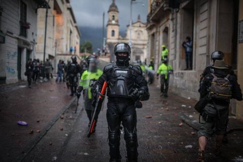 Protestas en el centro de Bogotá