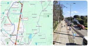 Googlemaps reporta más de dos horas de trayecto si viene de Chía