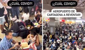 Paola Turbay por medio de su Instagram denunció el hacinamiento de los viajeros en la terminal aérea de Cartagena