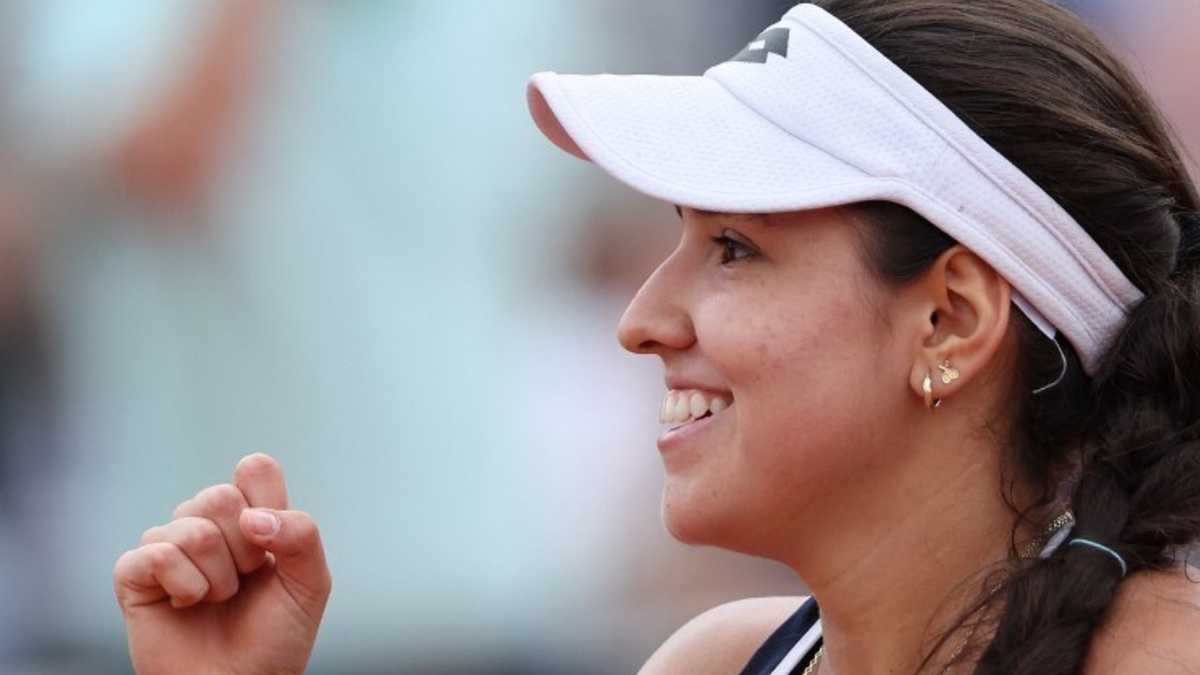 María Camila Osorio celebra su victoria en la primera ronda de Roland Garros
