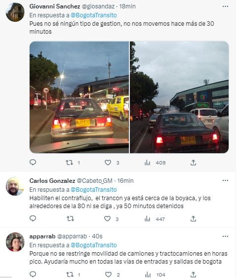 Reacciones en Twitter al accidente en la calle 80 (Bogotá).