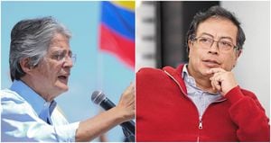 Guillermo Lasso, presidente electo de Ecuador. Y Gustavo Petro, aspirante presidencial en Colombia