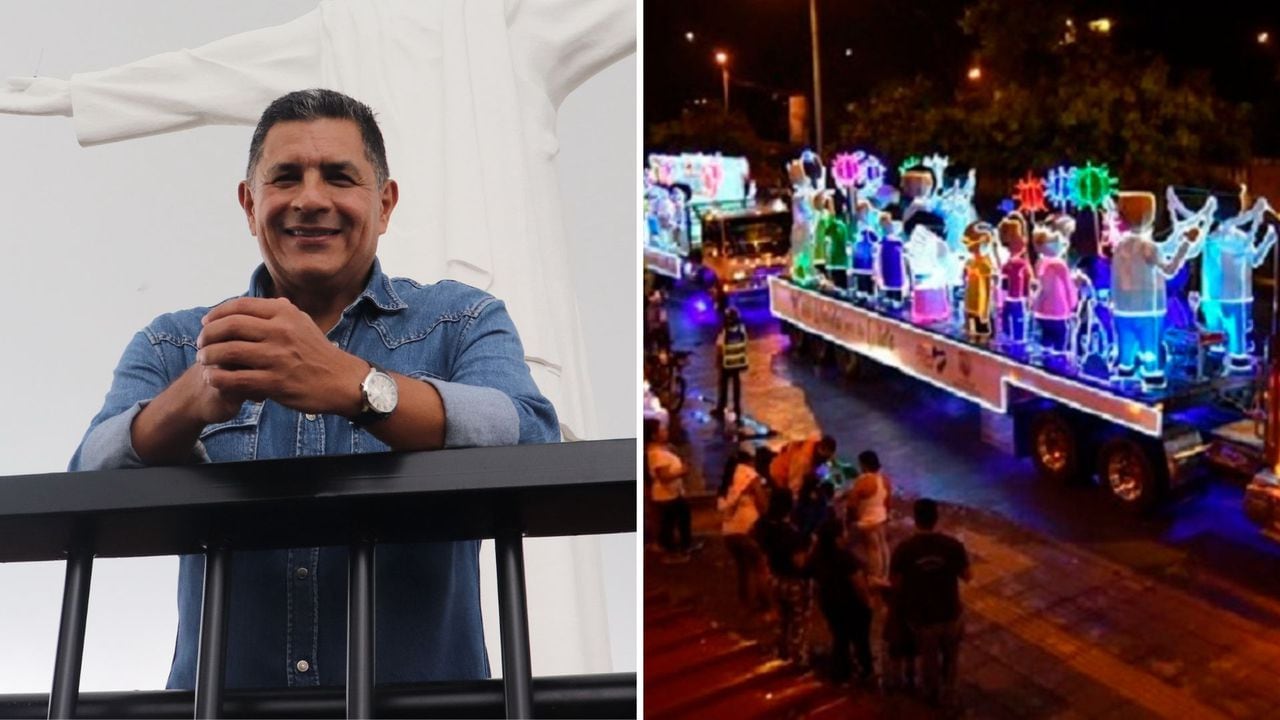 El alcalde Jorge Iván Ospina contrató un alumbrado móvil que recorrió varias calles de la ciudad en diciembre del 2020.
