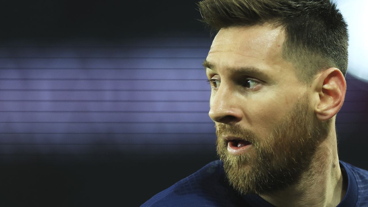 El argentino Lionel Messi, del París Saint-Germain, durante el partido contra Lyon en la liga francesa, el domingo 2 de abril de 2023. (AP/Aurelien Morissard)