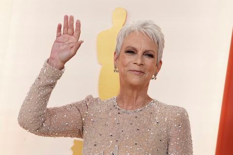 Jamie Lee Curtis arrives at the Oscars on Sunday, March 12, 2023, at the Dolby Theatre in Los Angeles. (Photo by Jordan Strauss/Invision/AP)