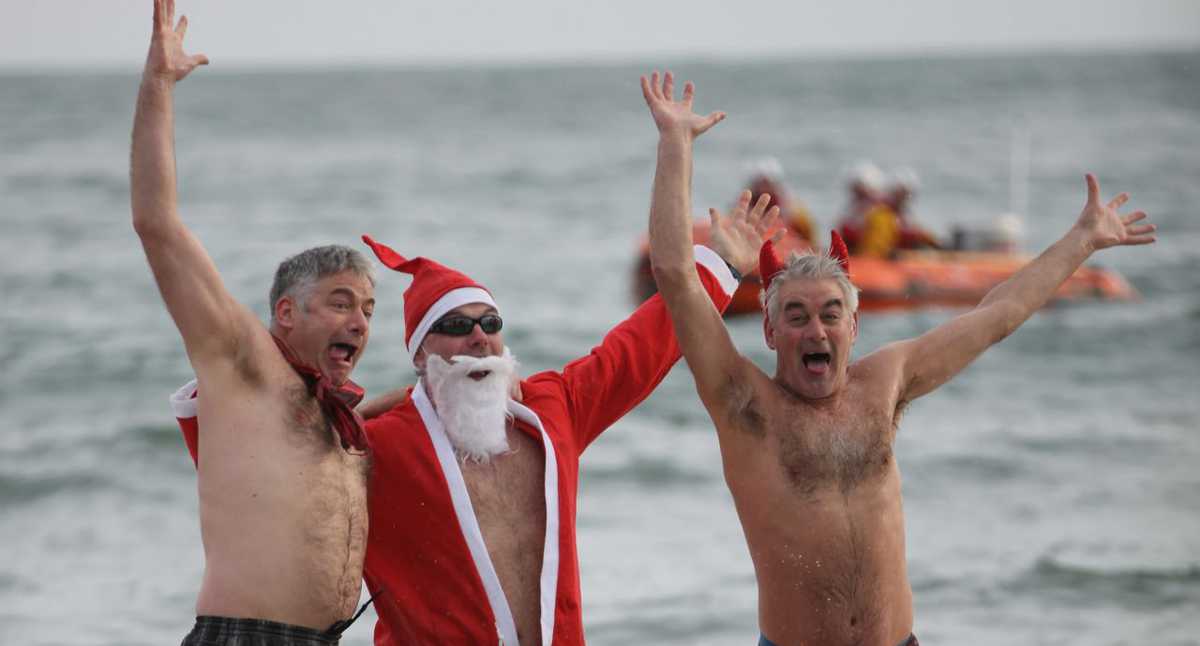 Thousands of swimmers plunge into the cold waters of Diamonds in the United Kingdom on Boxing Day