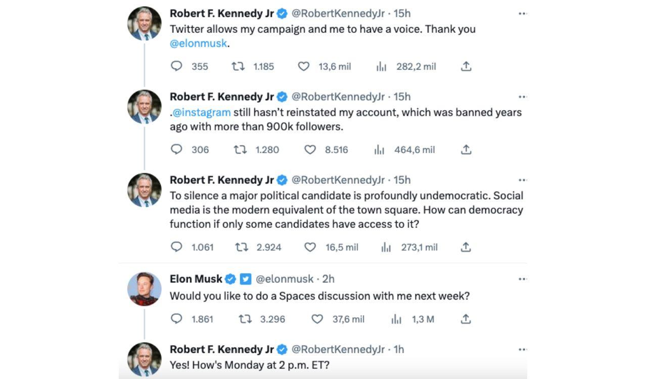 Así fue la conversación entre Musk y Kennedy Jr.