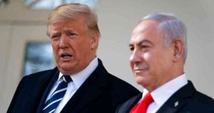 Los mandatarios Donald Trump y Benjamin Netanyahu en la Casa Blanca para anunciar el plan de paz. 