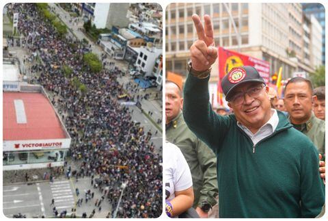 En redes sociales mostraron una foto que publicó el presidente Gustavo Petro tras la marcha del 1 de mayo, que es igual a otra del 28 de abril de 2021.