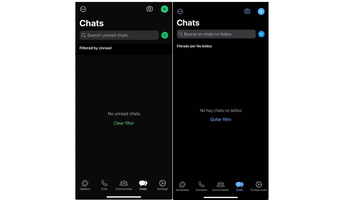 WhatsApp cambia de color en iOS, sus íconos ahora serán verdes.