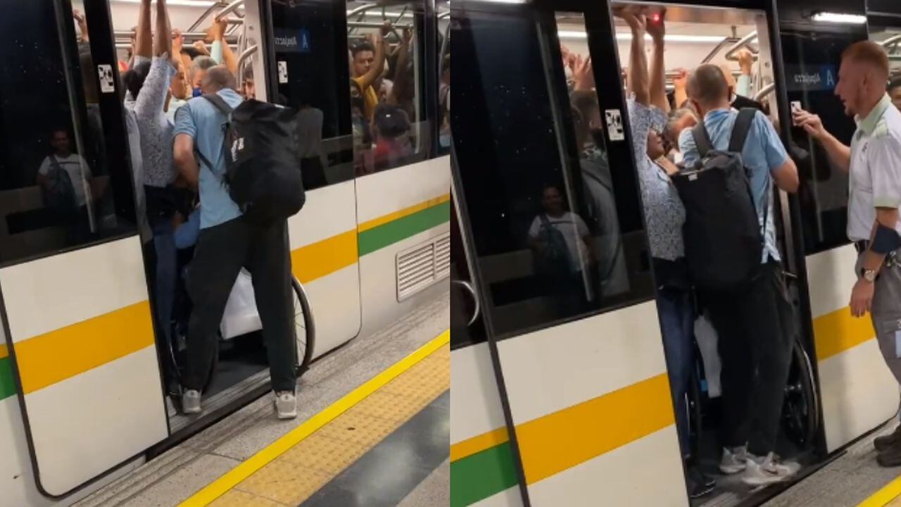 Usuario con movilidad reducida trató de ingresar al Metro de Medellín.
