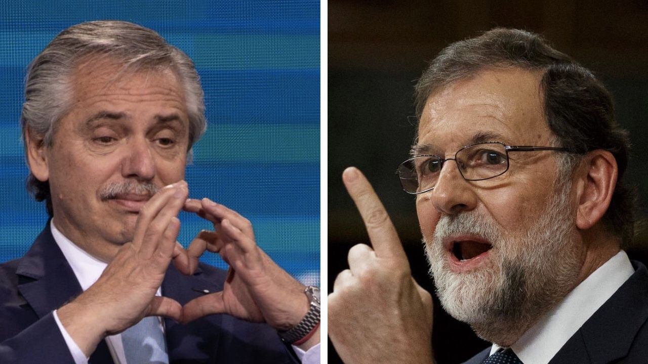 Alberto Fernández, presidente de Argentina y Mariano Rajoy expresidente de España