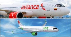 Aeronaves de Avianca y Viva Aerobus, respectivamente